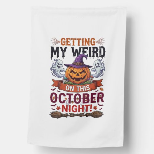 Getting Weird Halloween Pumpkin Ghosts Witch Hat_1 House Flag