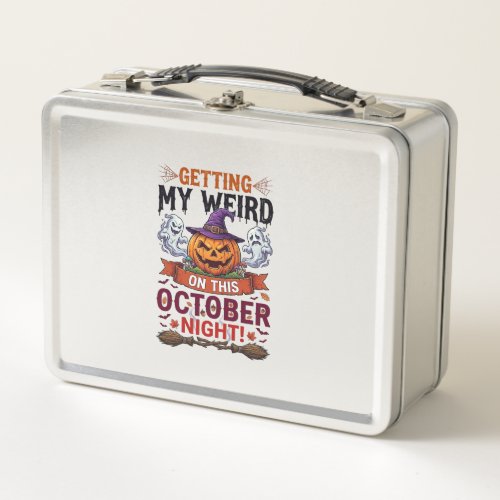 Getting Weird Halloween Pumpkin Ghosts Witch Hat_1 Metal Lunch Box
