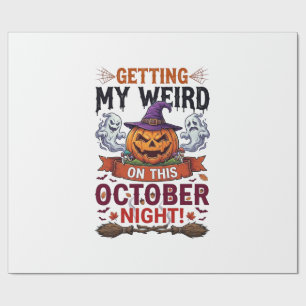 Getting Weird Halloween Pumpkin Ghosts Witch Hat_1 Wrapping Paper
