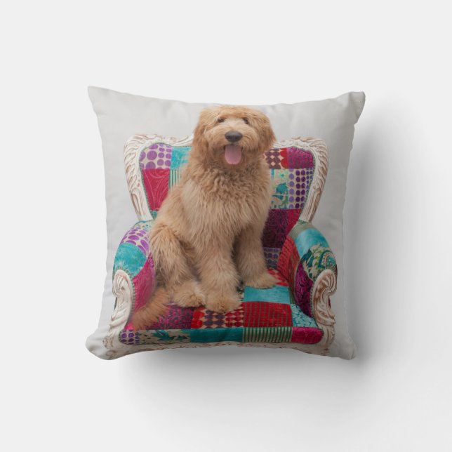Getty Images | Cute Goldendoodle Throw Pillow (Front)