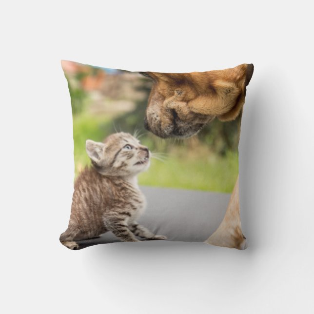 Getty Images | Dog & Cat In Love Throw Pillow (Front)