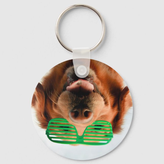 Getty Images | Dog With Glasses Keychain (Front)
