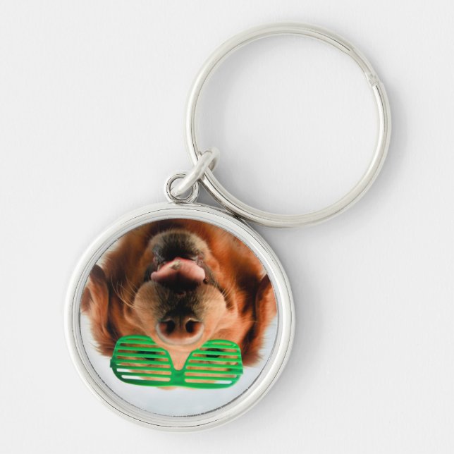 Getty Images | Dog With Glasses Keychain (Front)