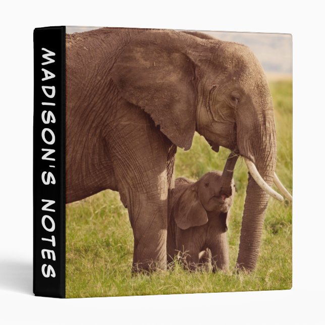 Getty Images | Elephant & Baby 3 Ring Binder (Front/Spine)