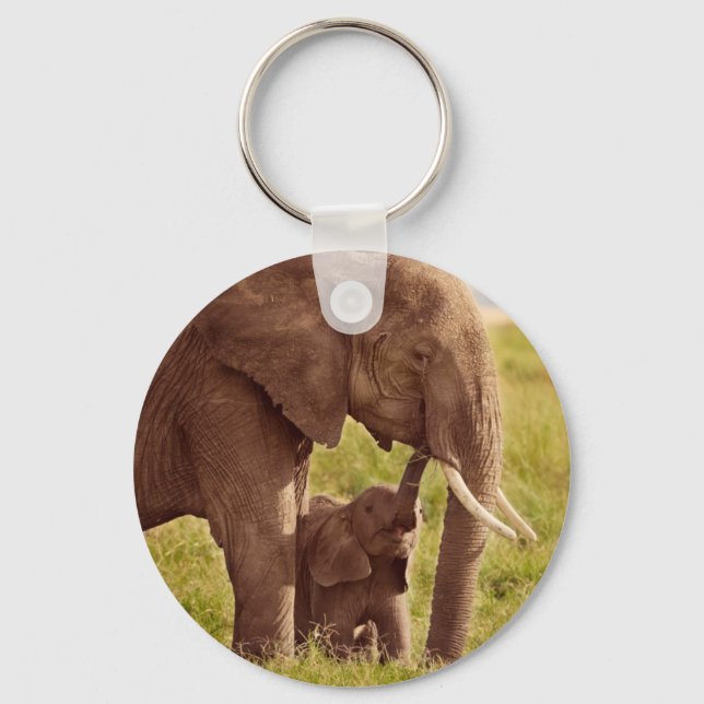 Getty Images | Elephant & Baby Keychain (Front)
