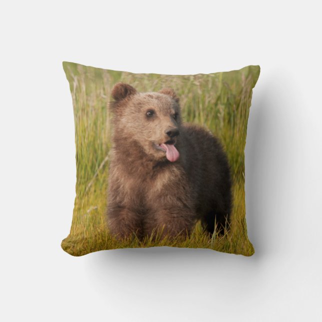 Getty Images | Funny Baby Bear Throw Pillow (Front)