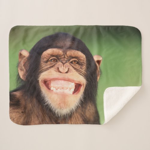 Getty Images  Grinning Chimpanzee Sherpa Blanket