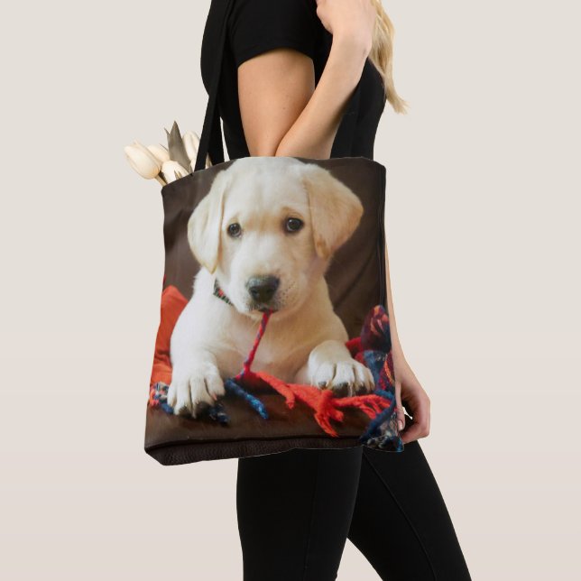 Getty Images | Puppy On A Sofa Tote Bag (Close Up)