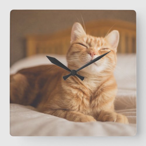 Getty Images  Sleepy Cat Square Wall Clock