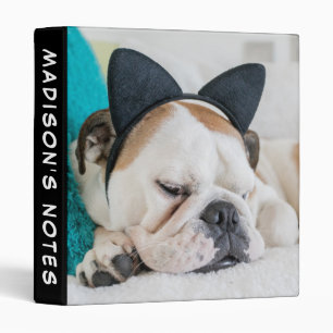 Getty Images Sleepy Dog with Cat Headband Binder