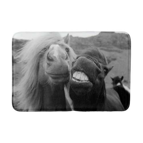 Getty Images  Smiling Horses Bathroom Mat
