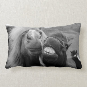 Getty Images   Smiling Horses Lumbar Pillow