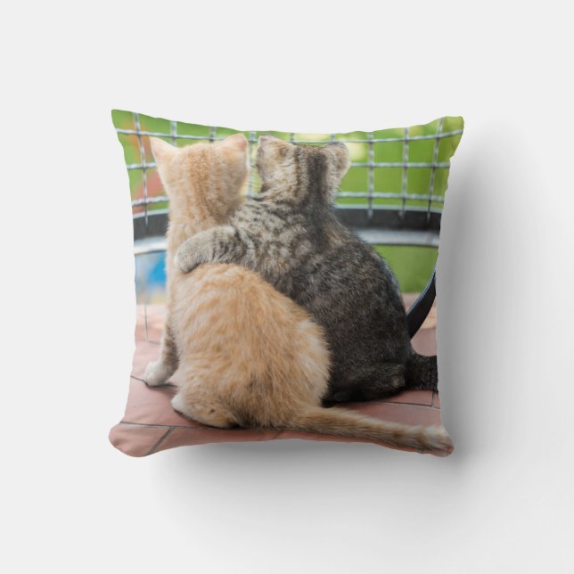 Getty Images | Two Kittens on a Balcony Throw Pillow (Front)