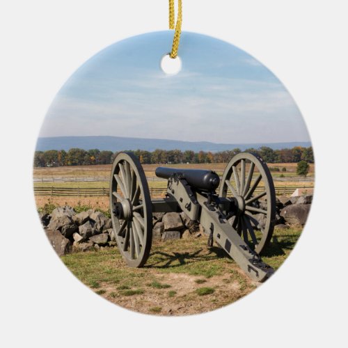 Gettysburg A view of Picketts Charge Ceramic Ornament