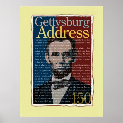 Gettysburg Address 150th Anniversary Poster