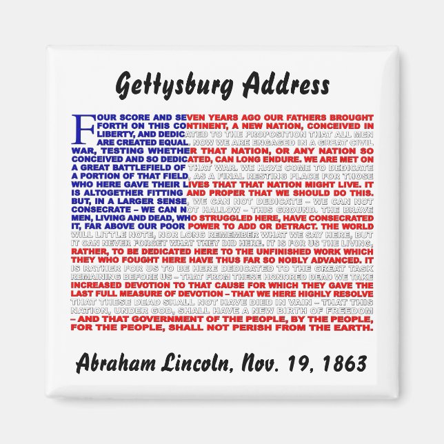 Gettysburg Address Magnet (Front)