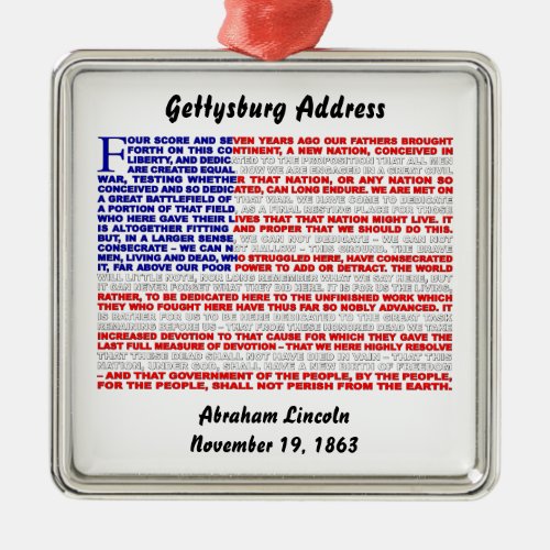Gettysburg Address Metal Ornament