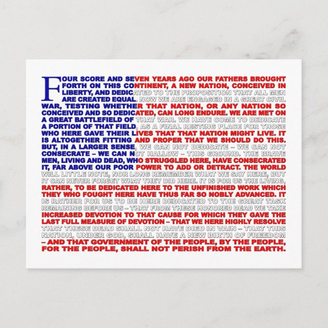 Gettysburg Address Postcard (Front)