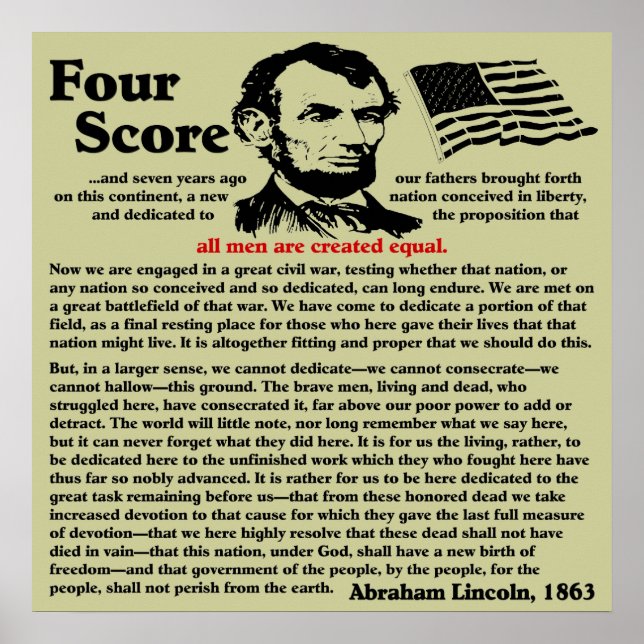 Gettysburg Address Poster (Front)
