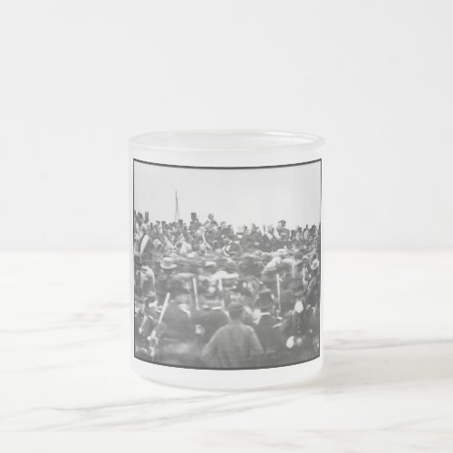 Gettysburg Address President Abraham Lincoln Frosted Glass Coffee Mug