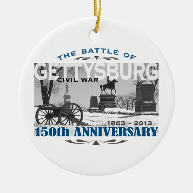 Gettysburg Battle 150 Anniversary Ceramic Ornament (Front)