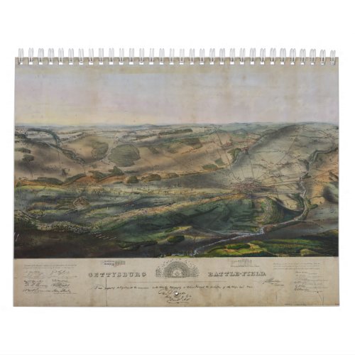Gettysburg Battlefield by John Bachelder 1863 Calendar