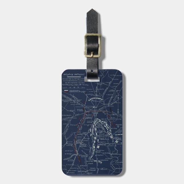 Gettysburg Battlefield Civil War Map (1863) Luggage Tag (Front Vertical)