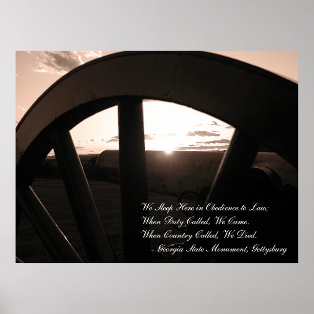 Gettysburg: Canon & Sunset with Memorial - Poster (Front)