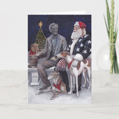 Gettysburg Christmas Greyhound Dog Art Card