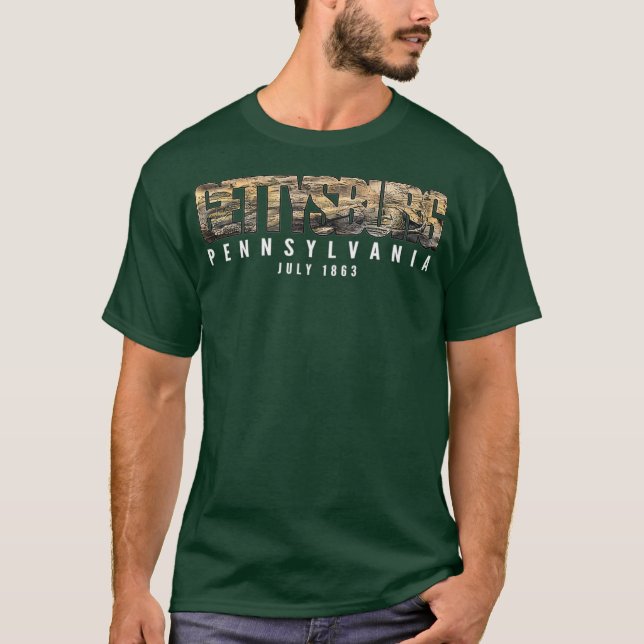 Gettysburg Historic Map T-Shirt (Front)