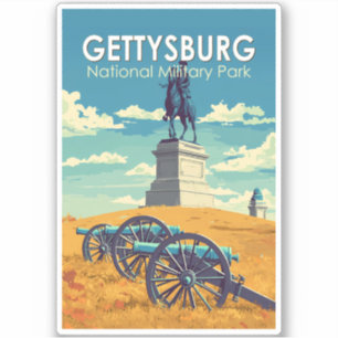 Gettysburg National Military Park Travel Art Retro Sticker