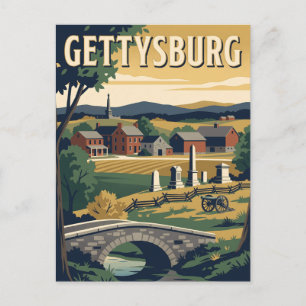 Gettysburg Pennsylvania Battlefield Vintage Poster Postcard