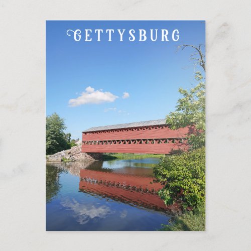 Gettysburg Pennsylvania Covered Bridge Travel Postcard