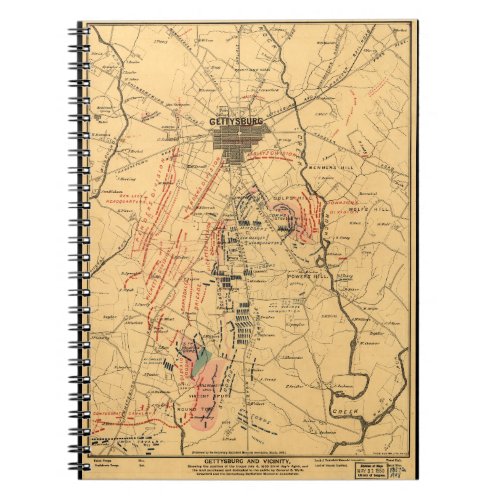 Gettysburg  Vicinity Troop Positions July 3 1863 Notebook