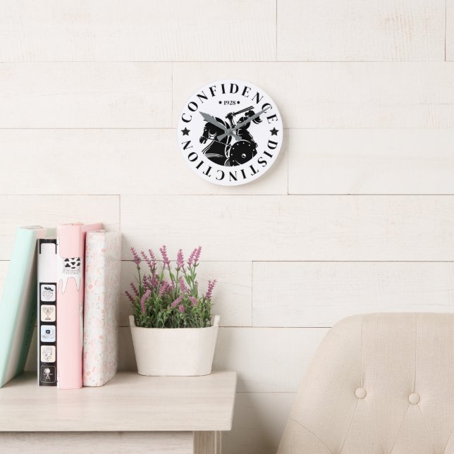 GEUEE Vintage Knight Series Round Clock (Reading Room)