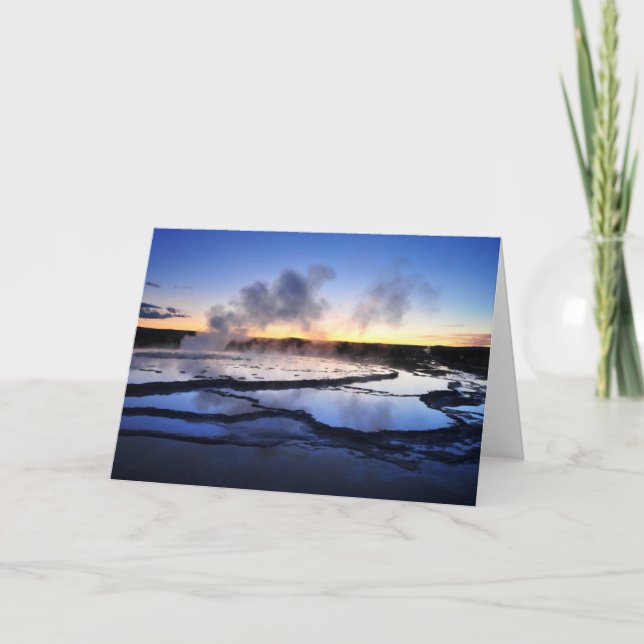 Geyser Smoke at Sunset Card (Front)