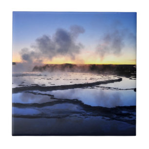 Geyser Smoke at Sunset Ceramic Tile