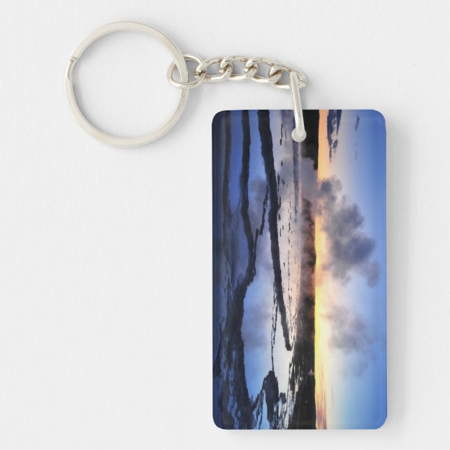Geyser Smoke at Sunset Keychain (Front)