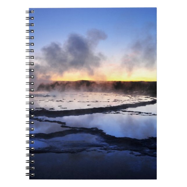 Geyser Smoke at Sunset Notebook (Front)