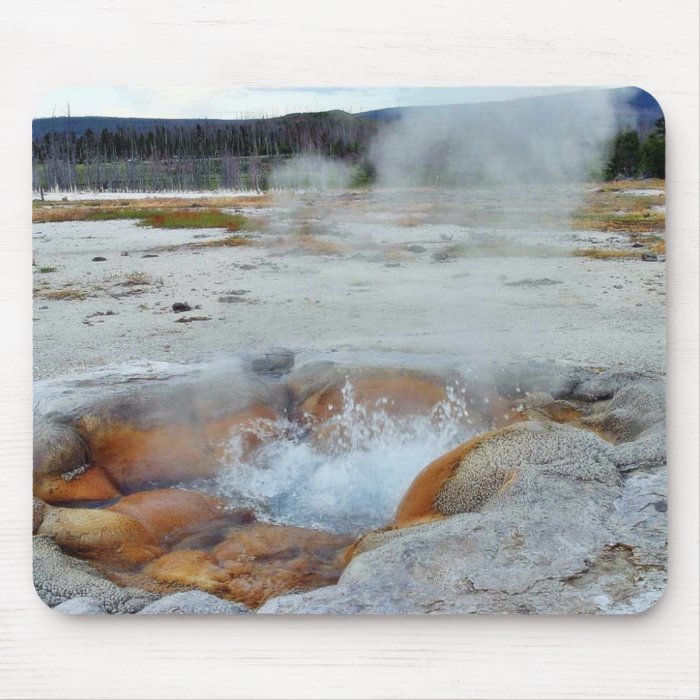 Geysers Steam Boiling Yellowstone Mousepads