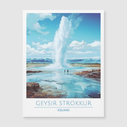Geysir Strokkur Iceland Vintage Travel (Front)