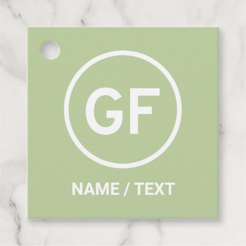 GF for Gluten free food logo branding customized Favor Tags
