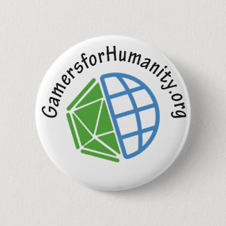 GfH Button, White Round, With Website Pinback Button