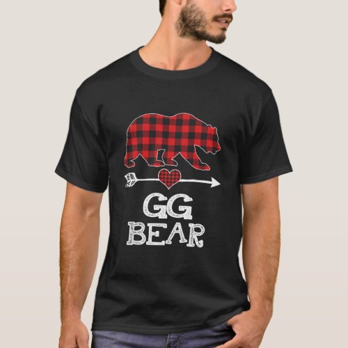Gg Bear Christmas Pajama Red Plaid Buffalo Family  T_Shirt