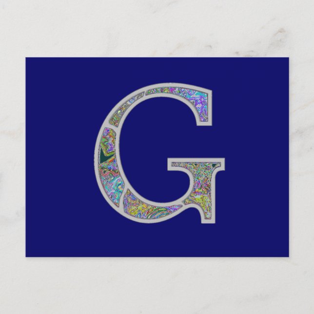 Gg Illuminated Monogram Postcard (Front)