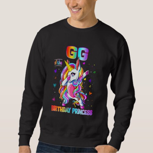 Gg Of The Birthday Princess Girl Dabbing Unicorn M Sweatshirt