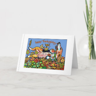 GGBR Happy ThanksGiving Basset Holiday Card