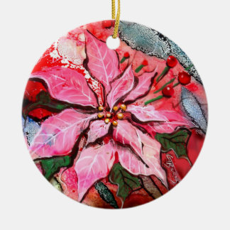 GG's Round Poinsettia Ornament