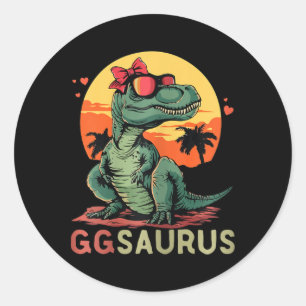 Ggsaurus Dino Dinosaur Gg-saurus T-rex Funny Trex Classic Round Sticker