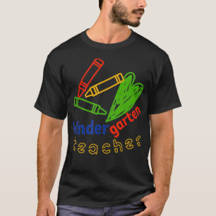 GGT Kindergarten Teacher Crayons Heart Love My T-Shirt